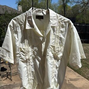 Vintage 50s 1960s Original Dominquez Embroidered Hawaiian Shirt sz 42 1 flaw